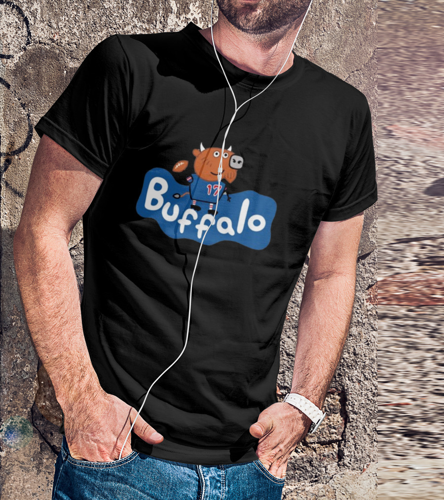 Buffalo Football Cartoon Bull 17 T-Shirt