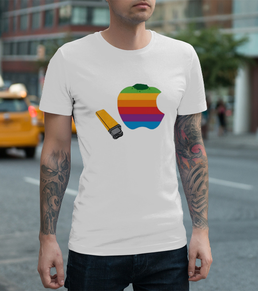 Apple Pipe Rainbow Logo Lighter T-Shirt