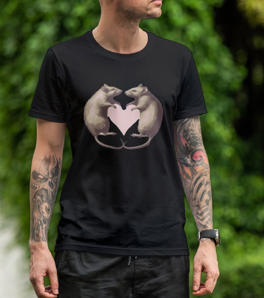 I Love My Rat Wife Heart Rats Embrace T-Shirt
