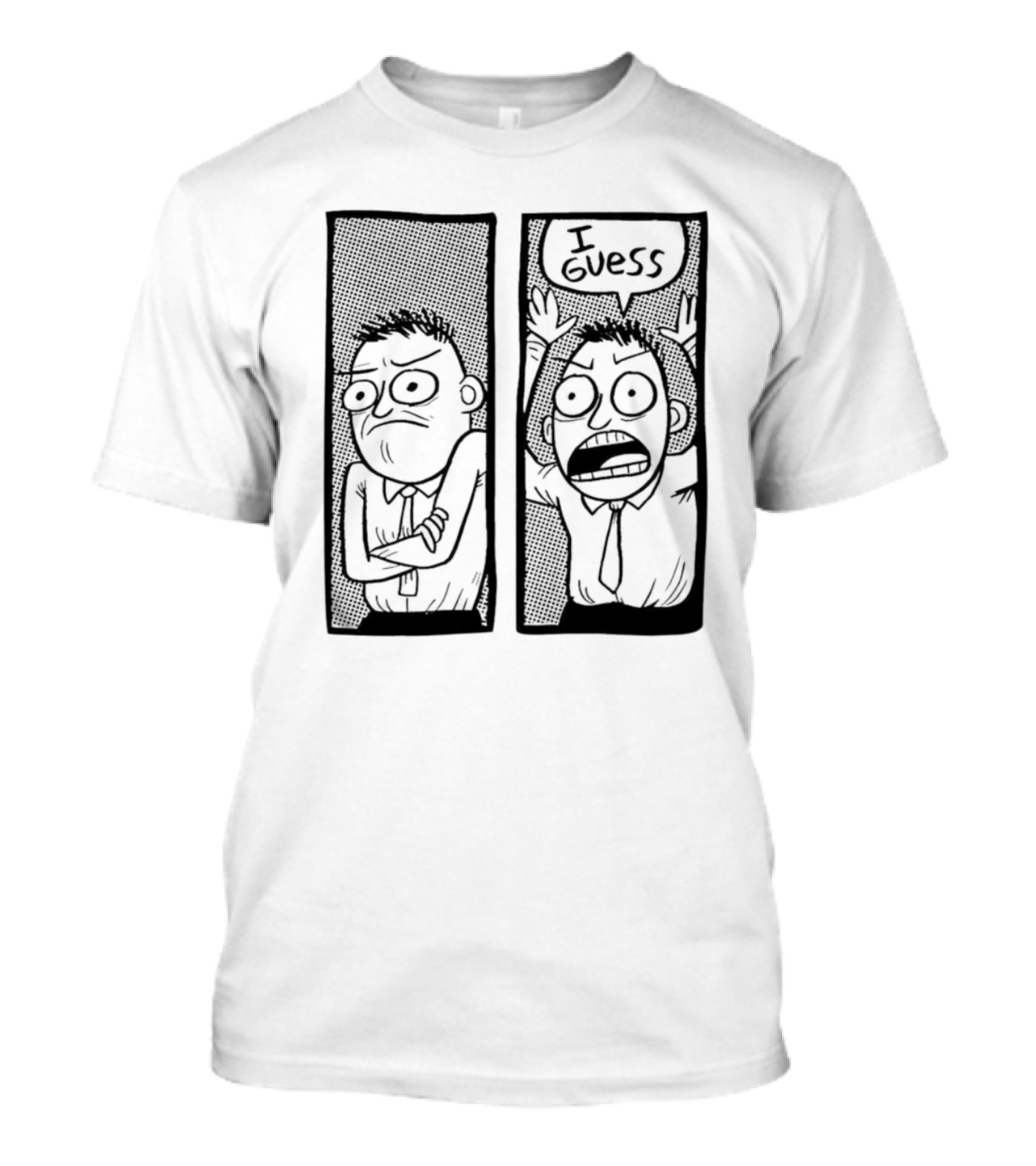 Quality Thomas 'Tomska' Ridgewell Comic I Guess Character Panels T-Shirt
