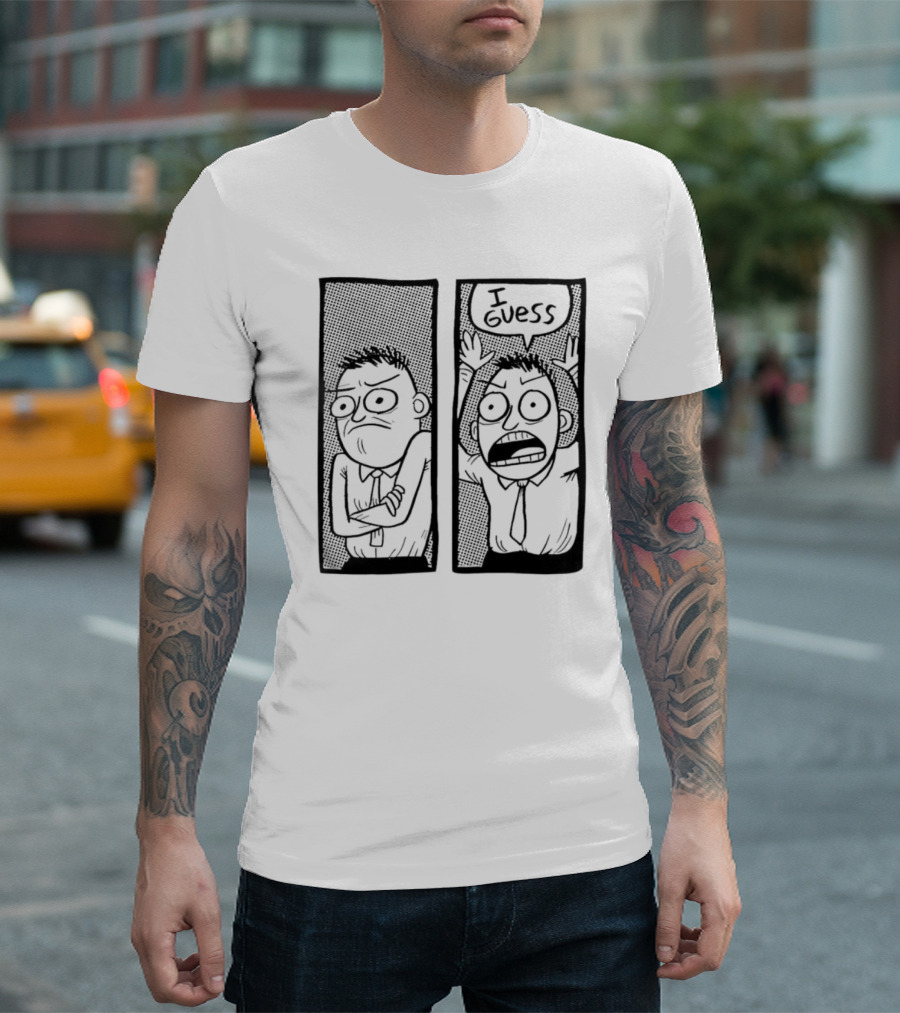 Quality Thomas 'Tomska' Ridgewell Comic I Guess Character Panels T-Shirt