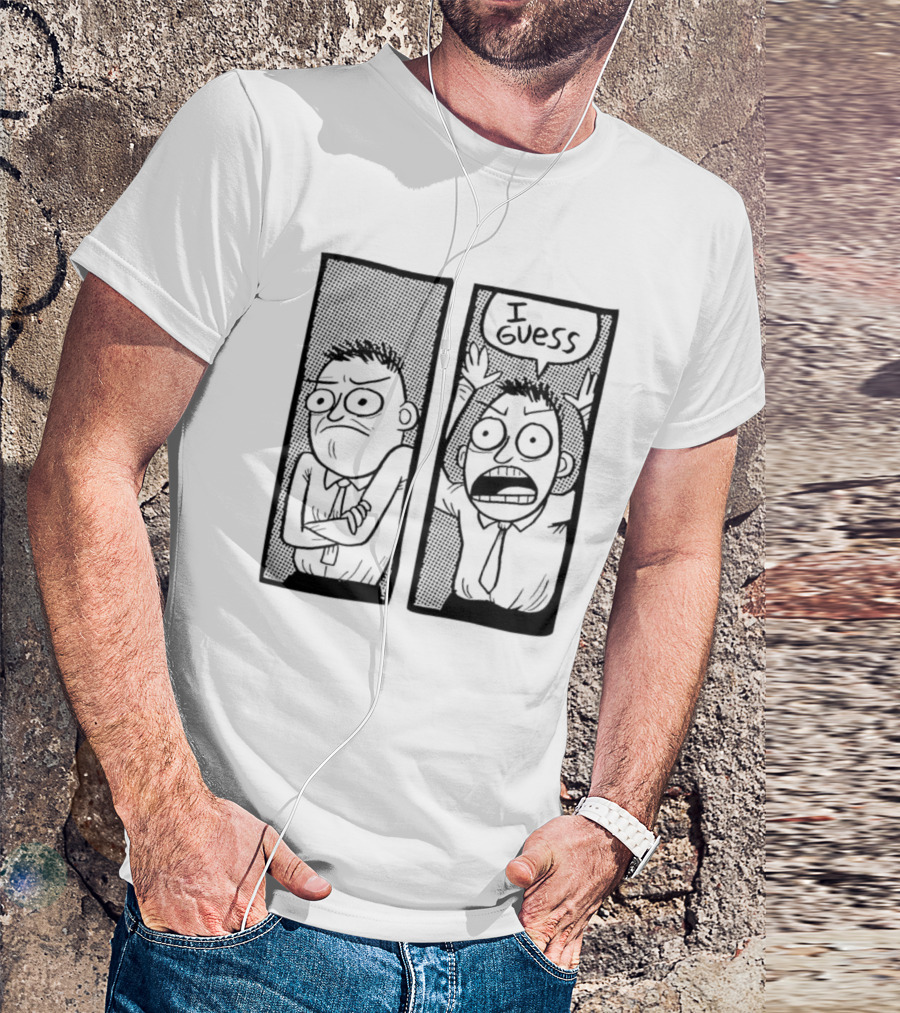Quality Thomas 'Tomska' Ridgewell Comic I Guess Character Panels T-Shirt
