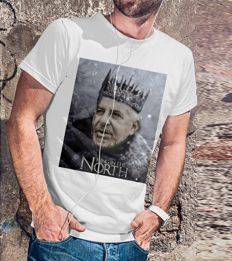 Bill Belichick King In The North Game Of Thrones Style Crown And Fur Cloak T-Shirt