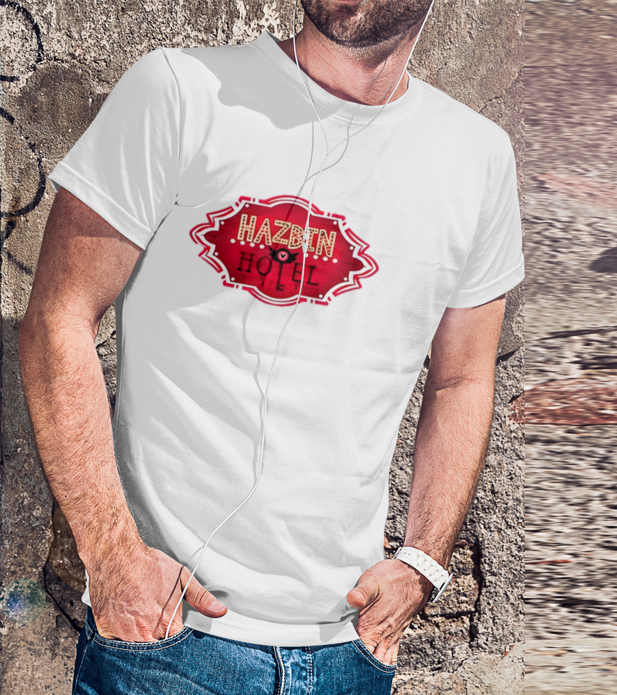 Hazbin Hotel Hazbinhotel Logo Badge With Heart And Winged Eye T-Shirt