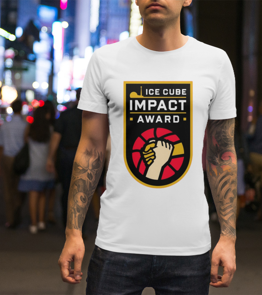 Ice Cube Impact Award Basketball Handshake Badge T-Shirt