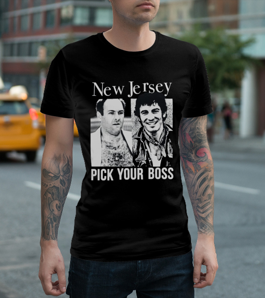 New Jersey Pick Your Boss Sopranos And Bruce Springsteen T-Shirt