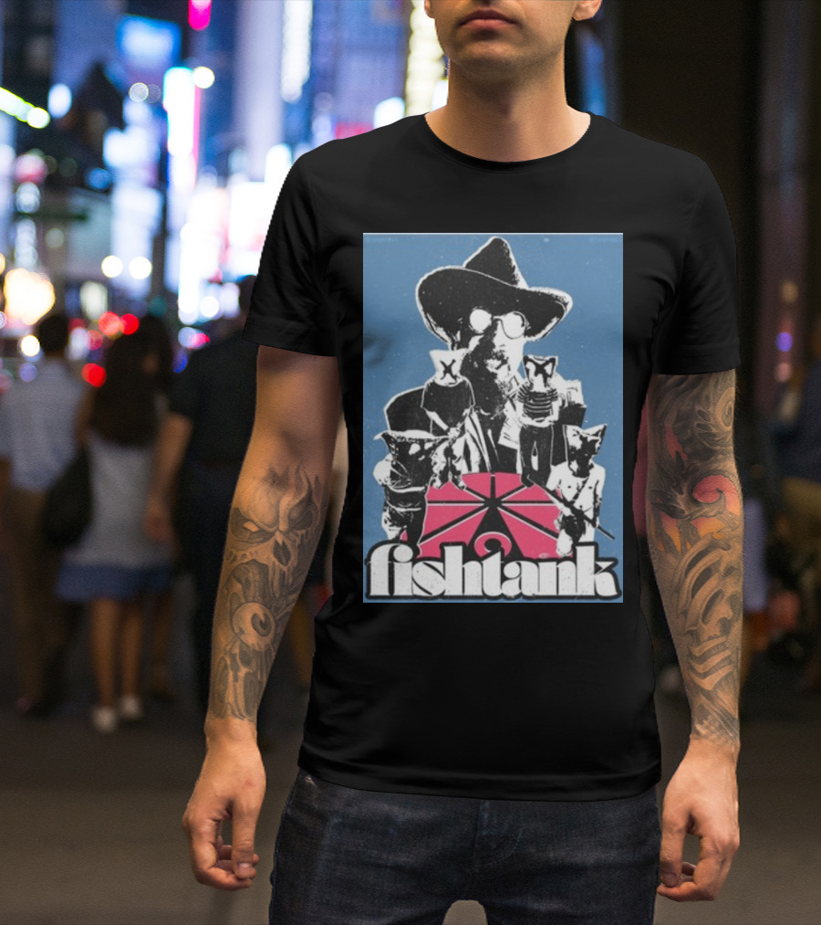 Fishtank Cats And Cowboy With Guitar T-Shirt
