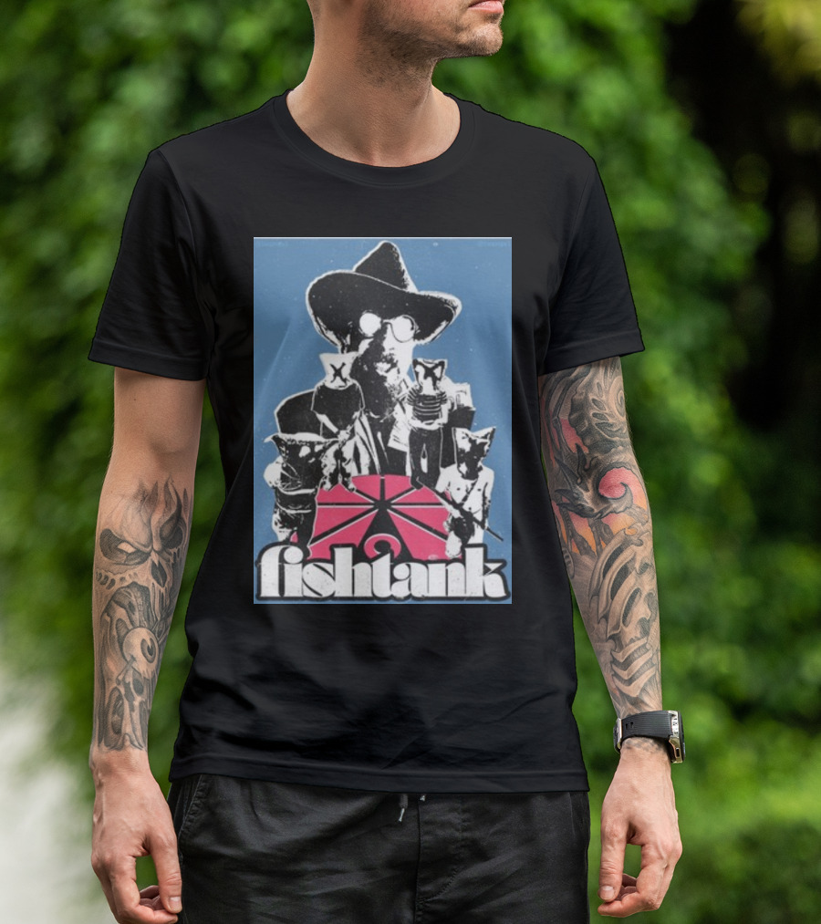 Fishtank Cats And Cowboy With Guitar T-Shirt
