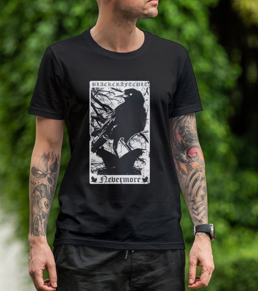 Blackcraftcult Nevermore Raven Tarot Card T-Shirt