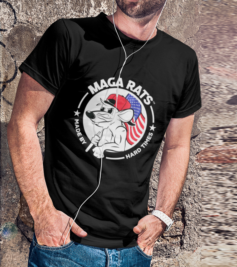 Maga Rats Made By Hard Times American Flag Hat T-Shirt