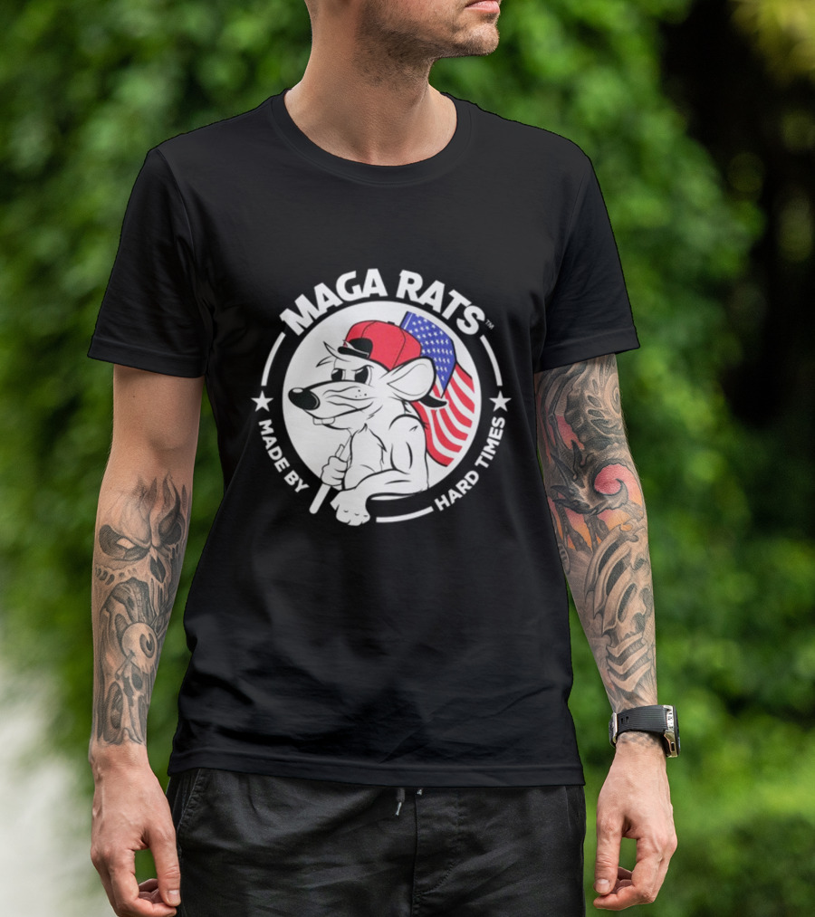 Maga Rats Made By Hard Times American Flag Hat T-Shirt