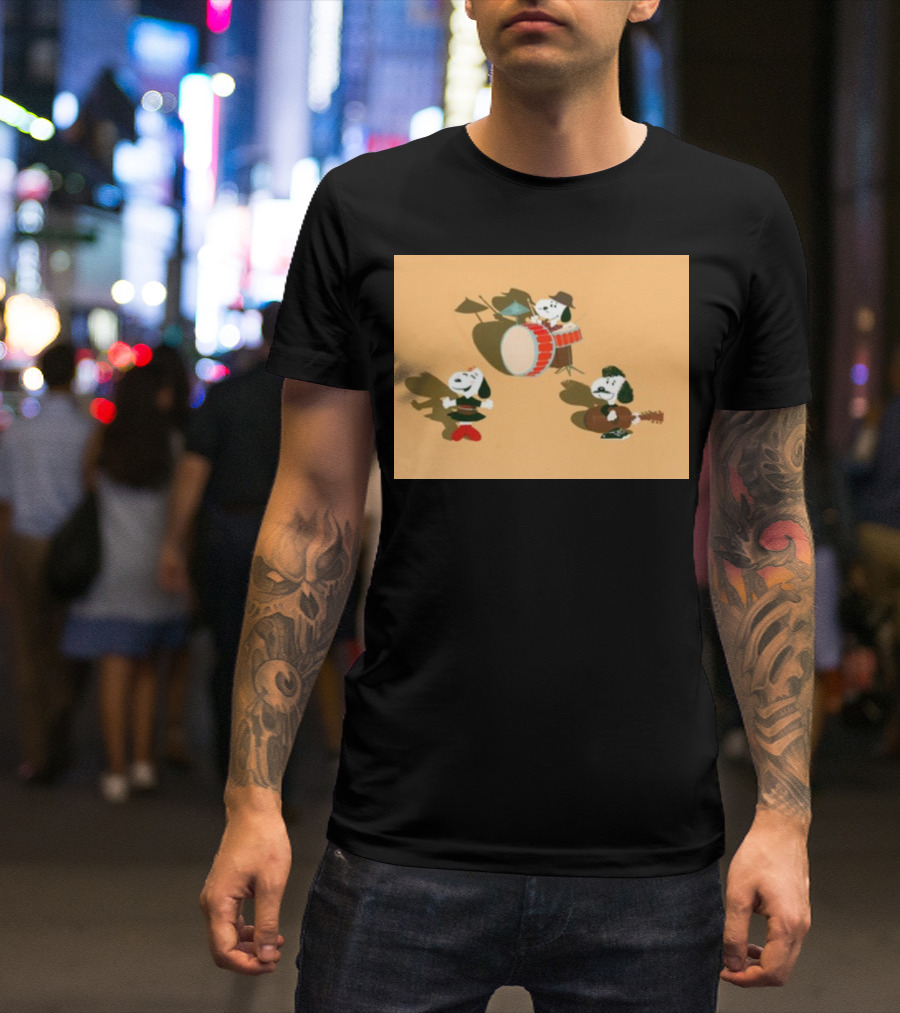 Paramore And Snoopy Characters Playing Musical Instruments T-Shirt