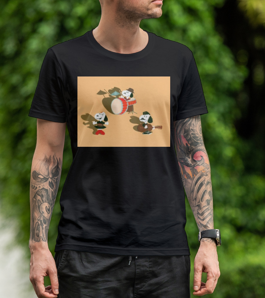 Paramore And Snoopy Characters Playing Musical Instruments T-Shirt