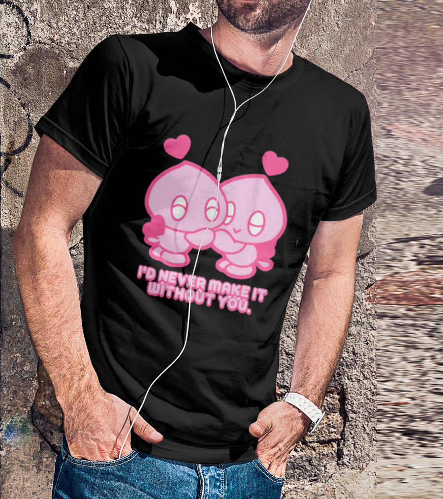 Young Romance I'd Never Make It Without You Pink Hearts Characters T-Shirt