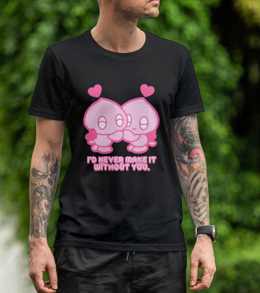 Young Romance I'd Never Make It Without You Pink Hearts Characters T-Shirt