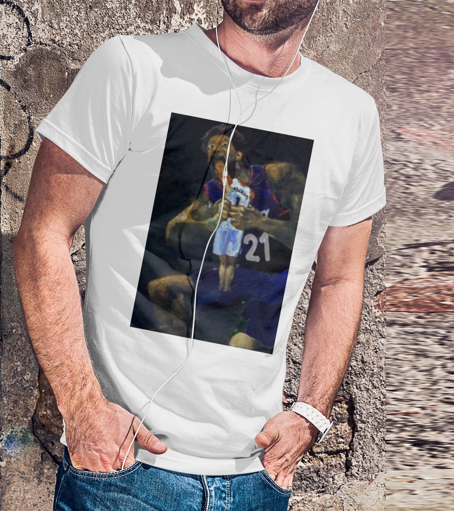 Embiid Dominates Spurs In Intense Artistic Portrayal T-Shirt