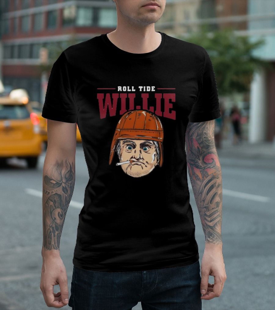 Roll Tide Willie Football Helmet Character Cigarette T-Shirt