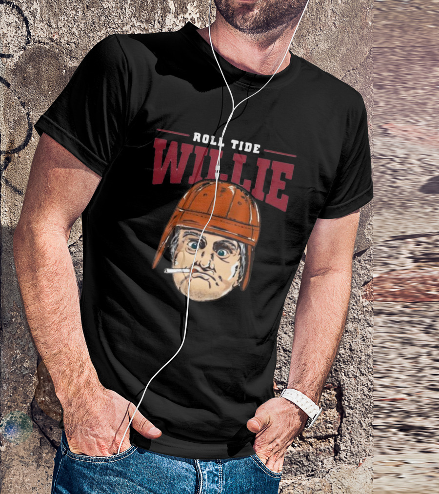 Roll Tide Willie Football Helmet Character Cigarette T-Shirt