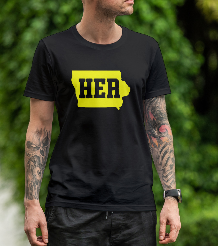 Dave Portnoy Hawkeye HER Caitlin Clark Iowa Map T-Shirt