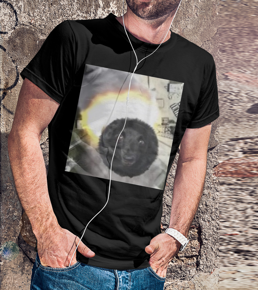 Flying Dog In Space Rocket Fireball T-Shirt