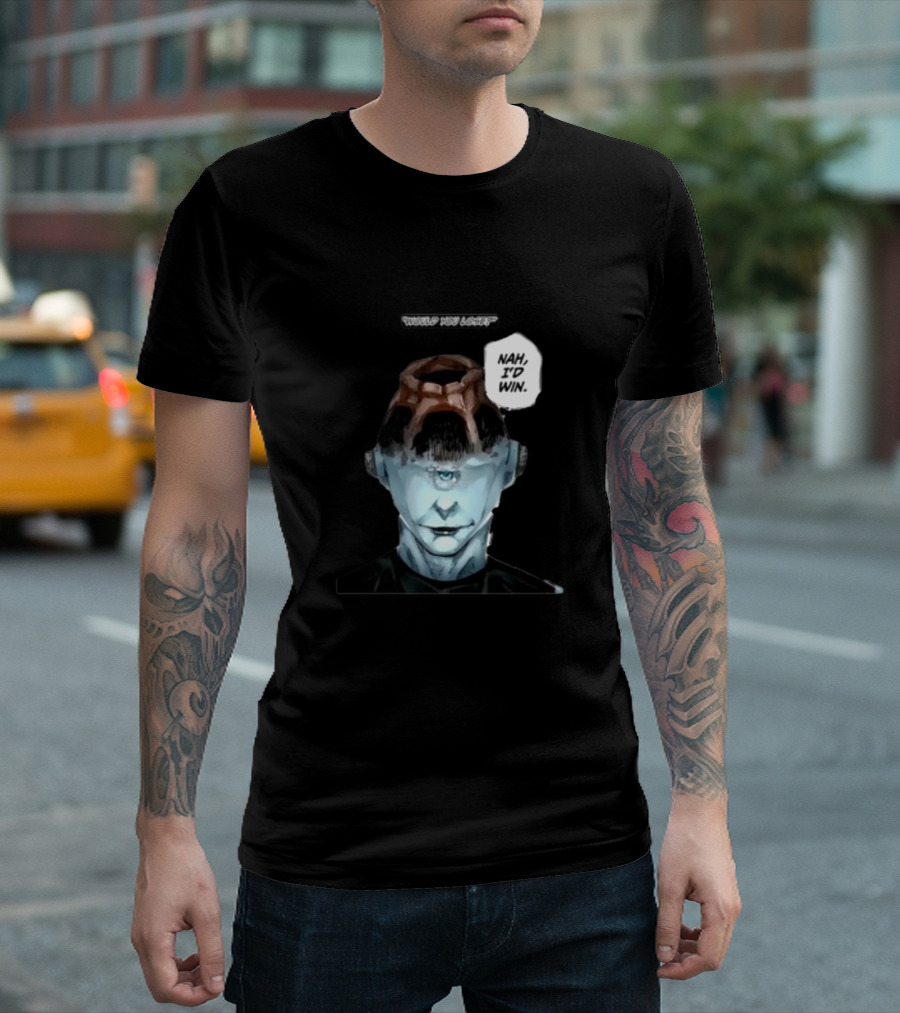 Goofyahhtees Jogoat Would You Lose Nah I'd Win Cyclopean Futuristic Figure T-Shirt