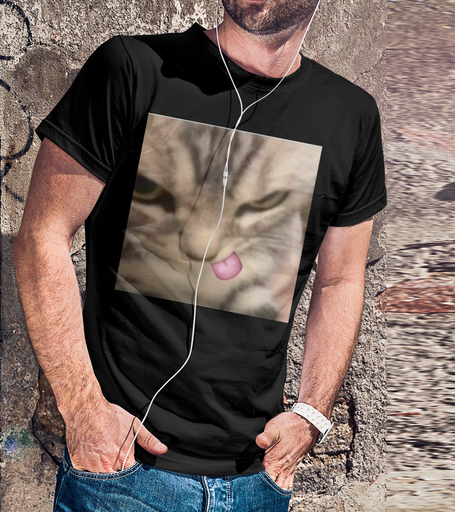 Sillyteestudio Silly Kitten Funny Cute Tongue Out Cat Meme T-Shirt