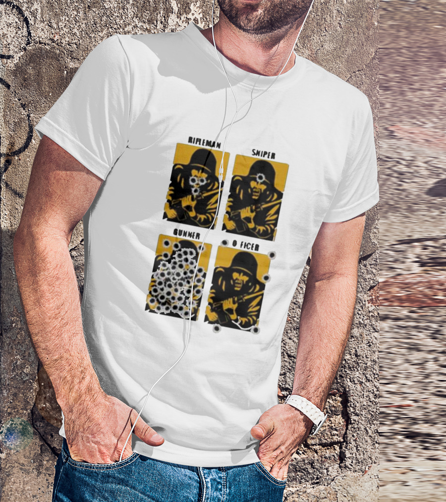 Rifleman Sniper Gunner Officer Bullet Targets T-Shirt