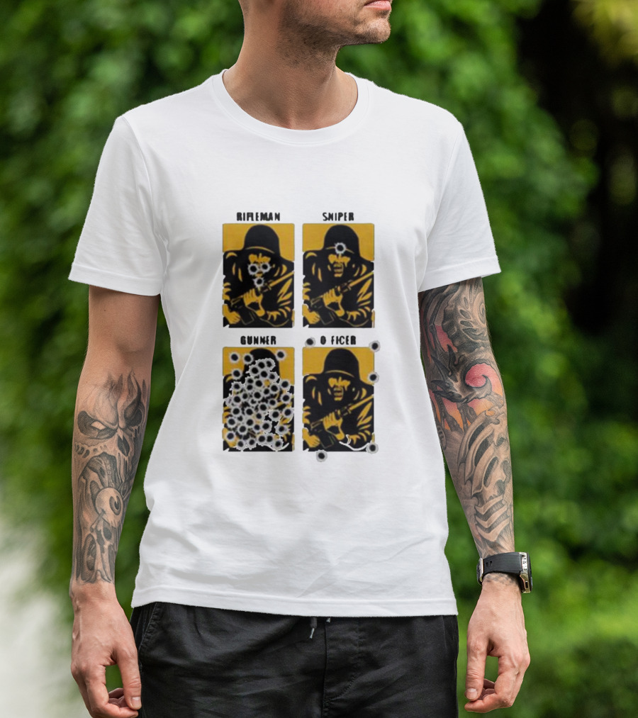 Rifleman Sniper Gunner Officer Bullet Targets T-Shirt