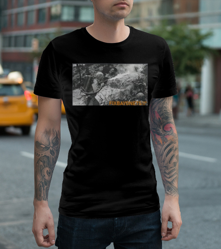 Fix Bayonets WWII Flamethrower Soldier Scene T-Shirt