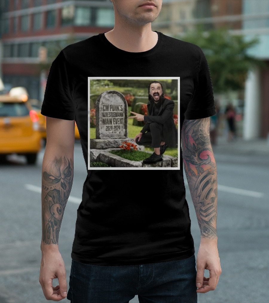 CM Punk's Wrestlemania Main Event 2024 Tombstone T-Shirt