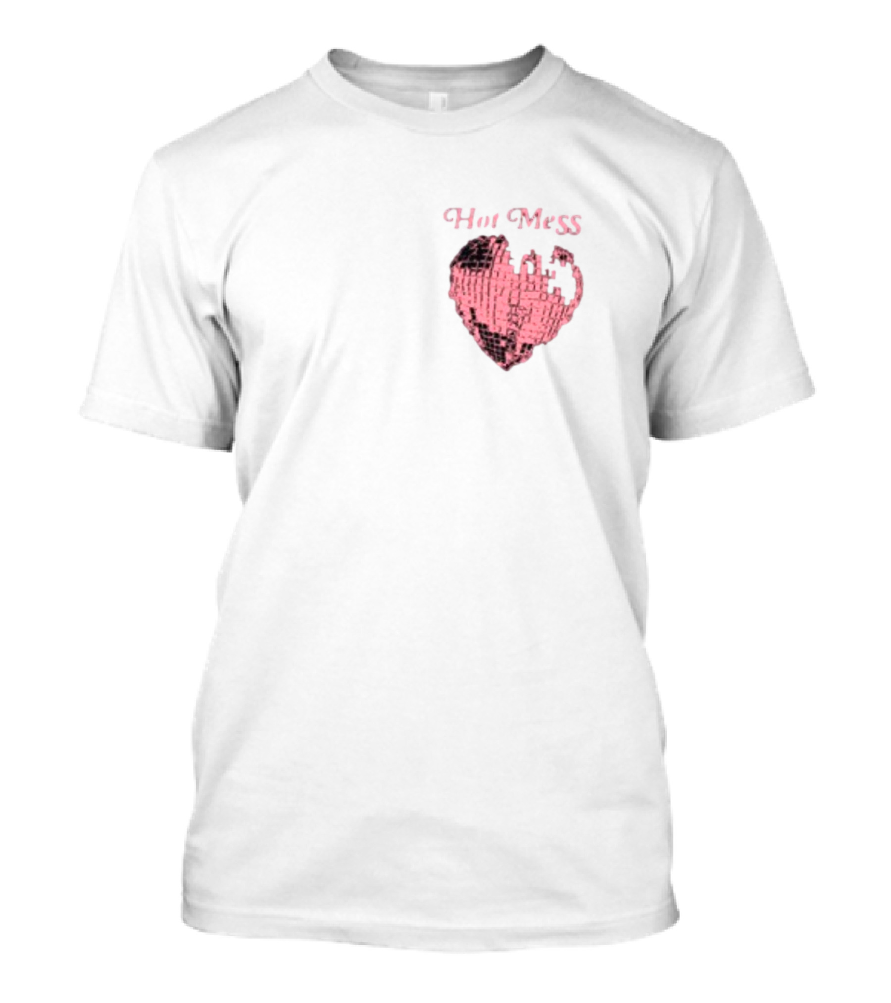 Hot Mess Pink Pixel Heart T-Shirt