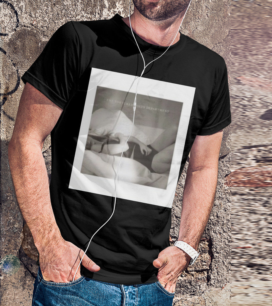 The Tortured Poets Department Lying Down Black And White Photograph T-Shirt