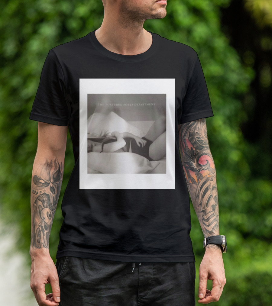 The Tortured Poets Department Lying Down Black And White Photograph T-Shirt