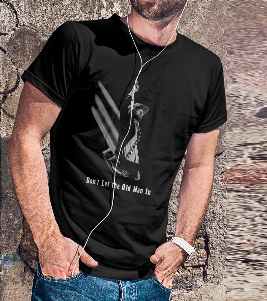 Toby Keith Don’t Let The Old Man In Cowboy Guitar Raised Arm T-Shirt