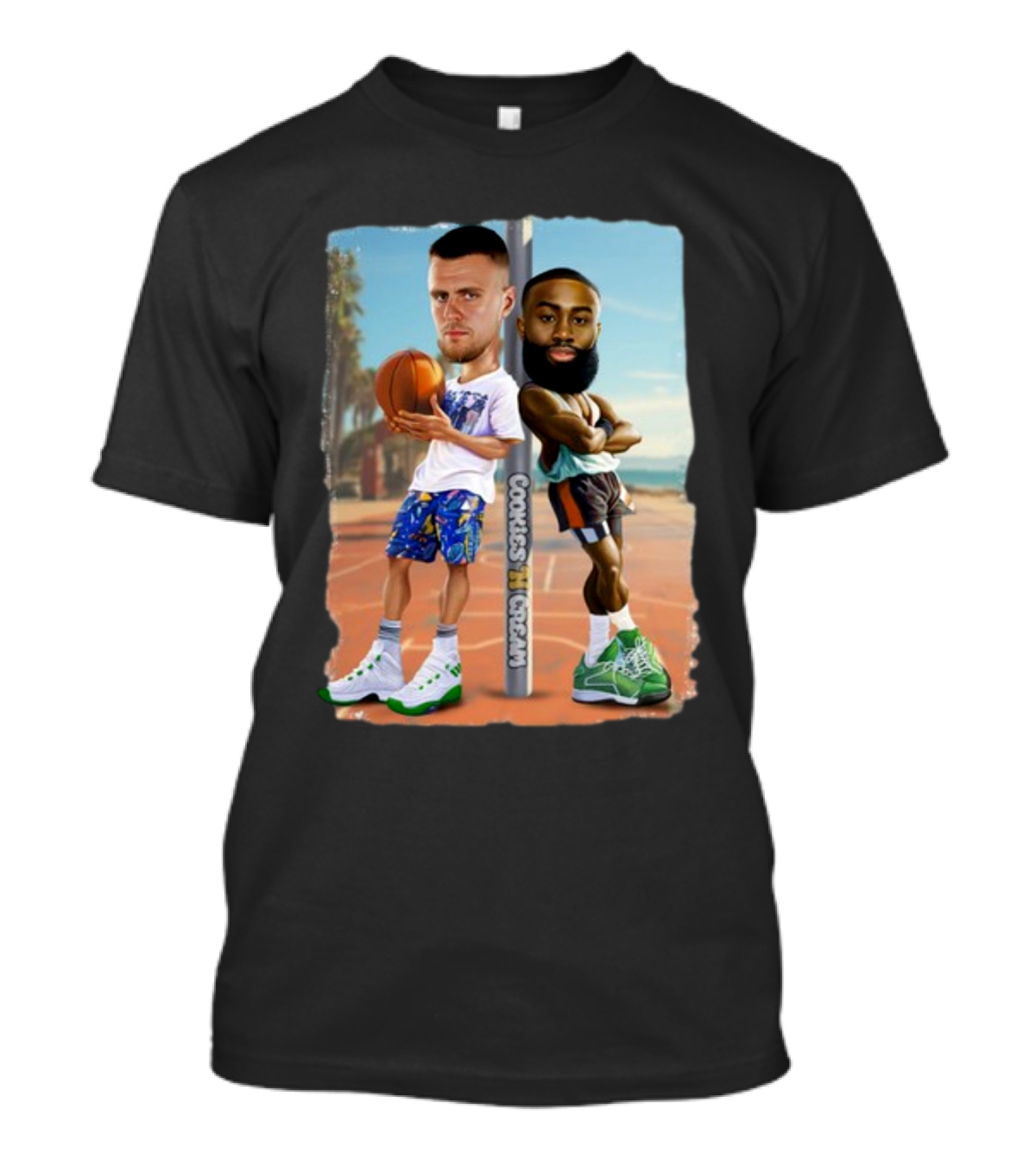 Greenrunsdeep Cookies And Cream Kristaps Porzingis Jaylen Brown Basketball Collaboration T-Shirt