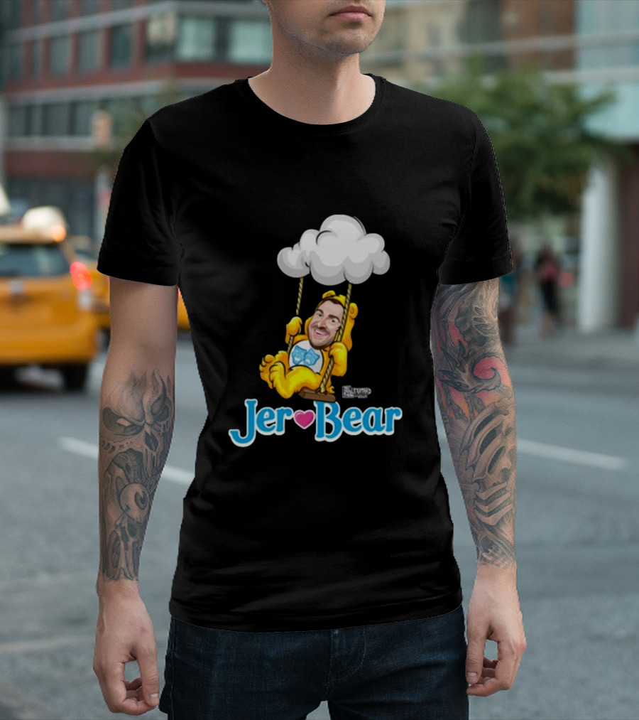 Lebatardaf Jeremy Taché Jer-Bear Swinging Under Cloud Face T-Shirt