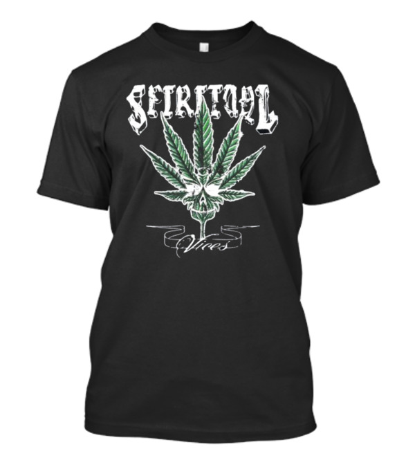 Spiritual Vices Marijuana Leaf And Skull T-Shirt