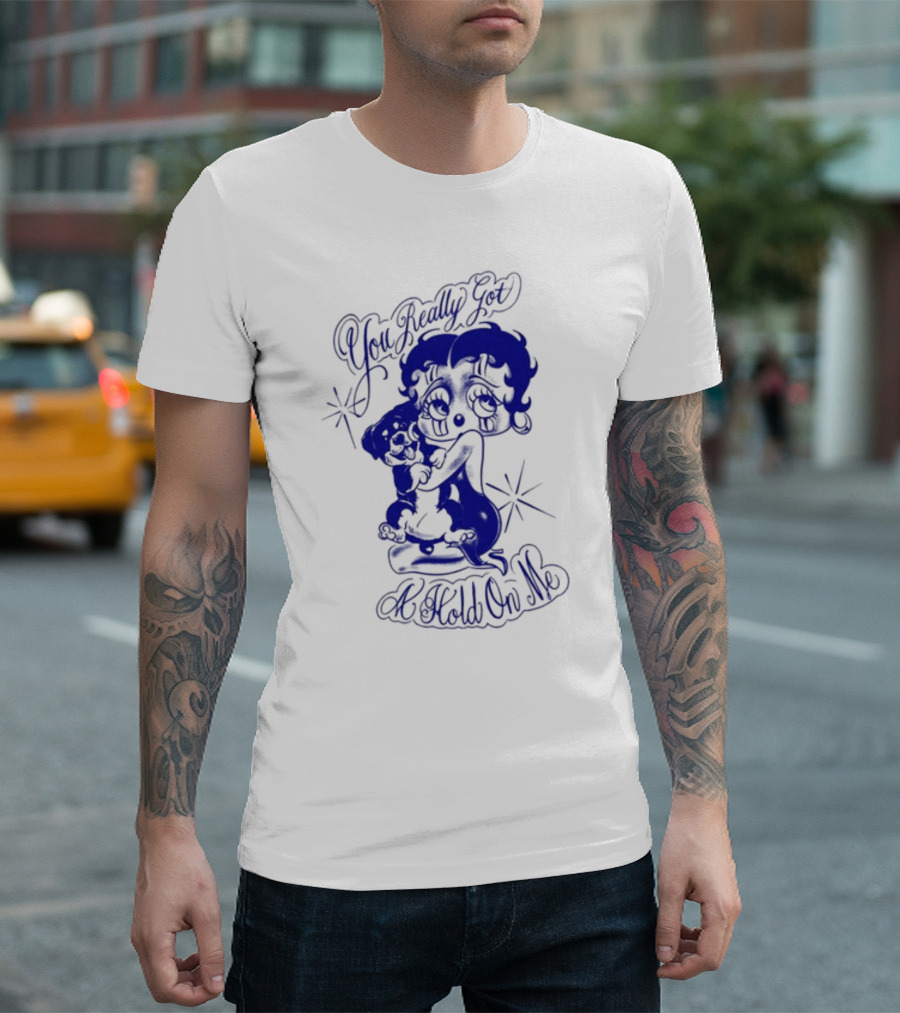 You Really Got A Hold On Me Luxrosa Betty Boop and Pudgy Hugging T-Shirt