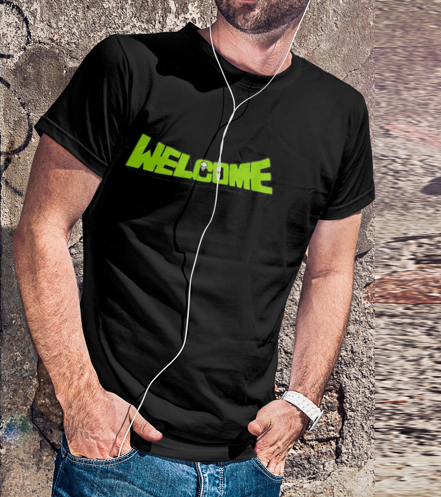 Kayzo Welcome Green Skull Text T-Shirt