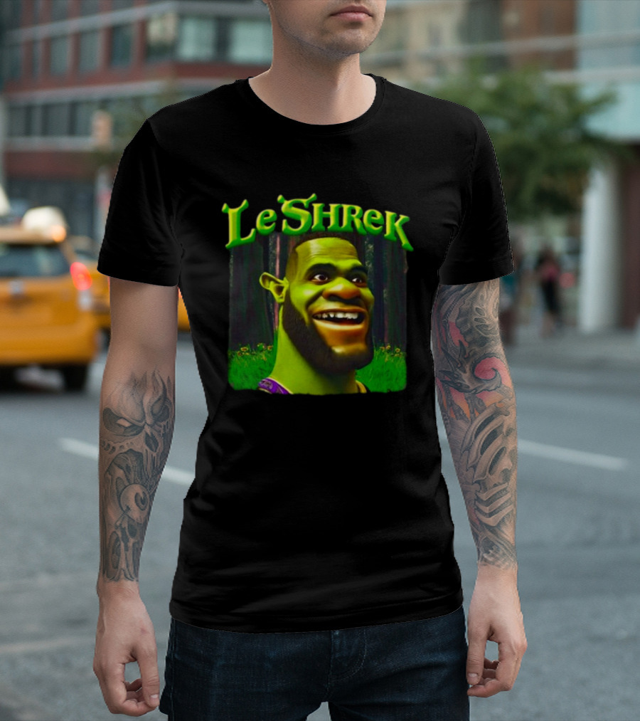 LeShrek Funnyahhtees Basketball Ogre Crossover T-Shirt