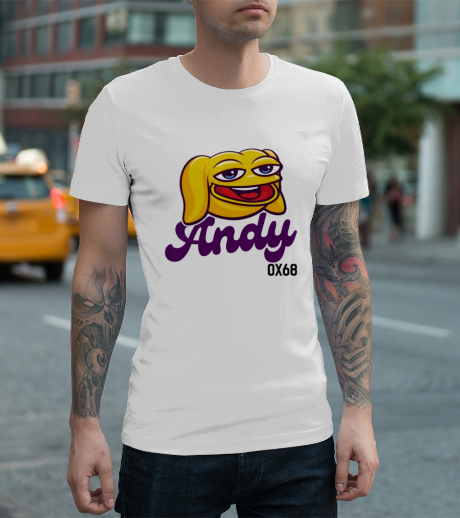 Andy Ox68 Emoji Face Yellow Dog T-Shirt