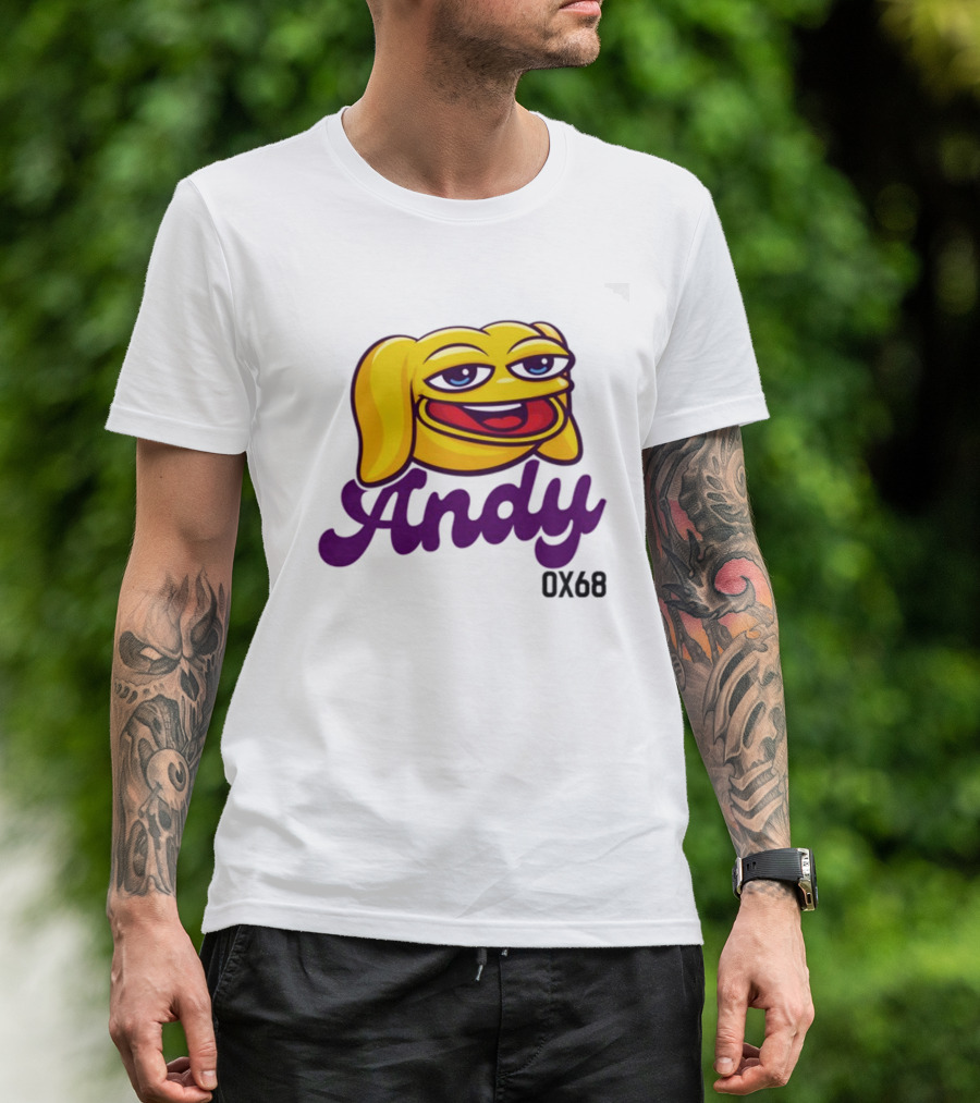 Andy Ox68 Emoji Face Yellow Dog T-Shirt