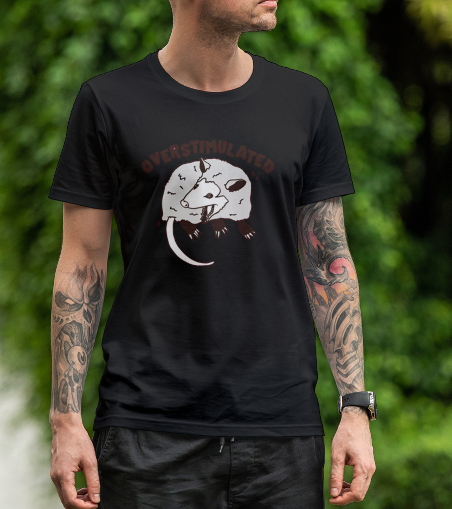 Gotfunny Overstimulated Possum Sketch T-Shirt