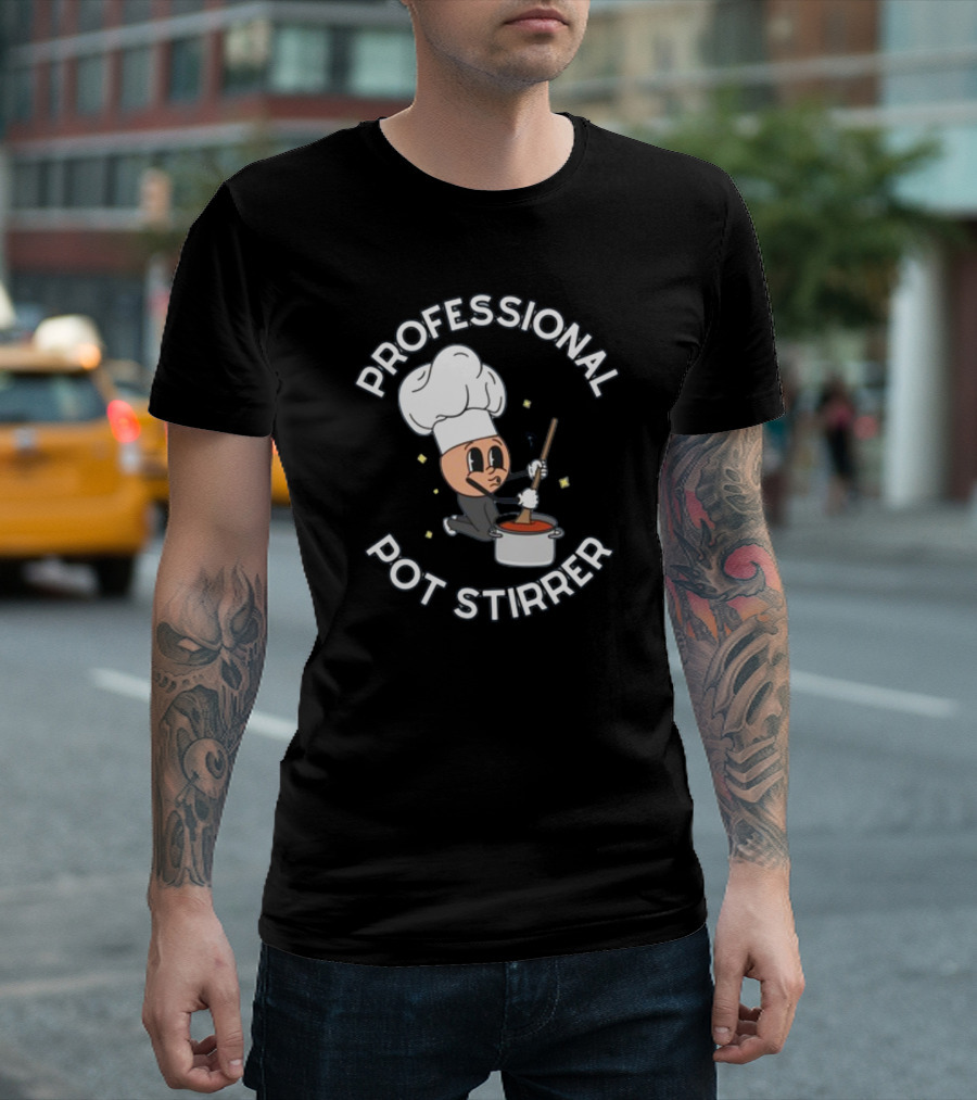 Doublecrossco Professional Pot Stirrer Chef Whimsical Cooking T-Shirt