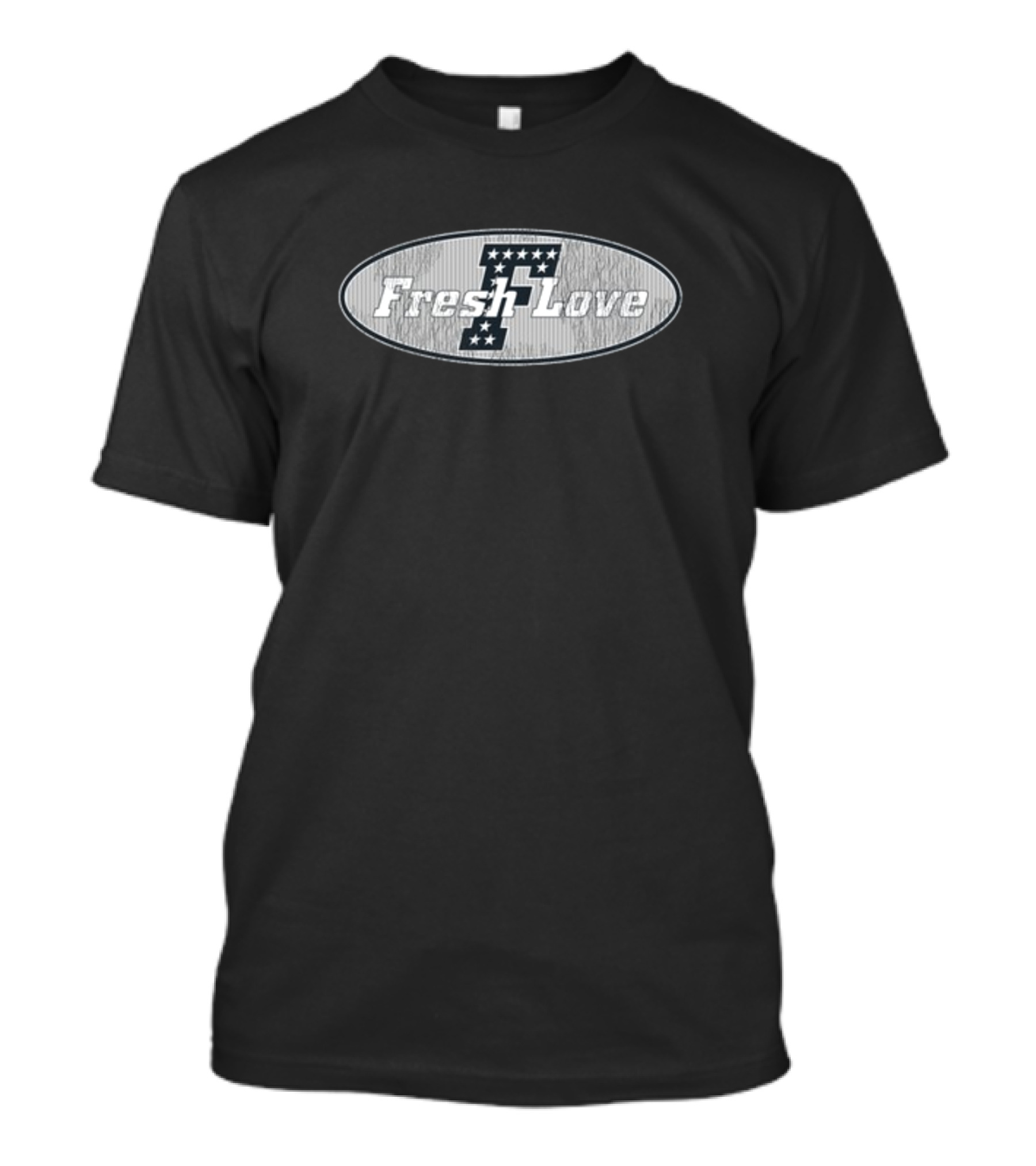 Fresh Love F With Stars Oval T-Shirt