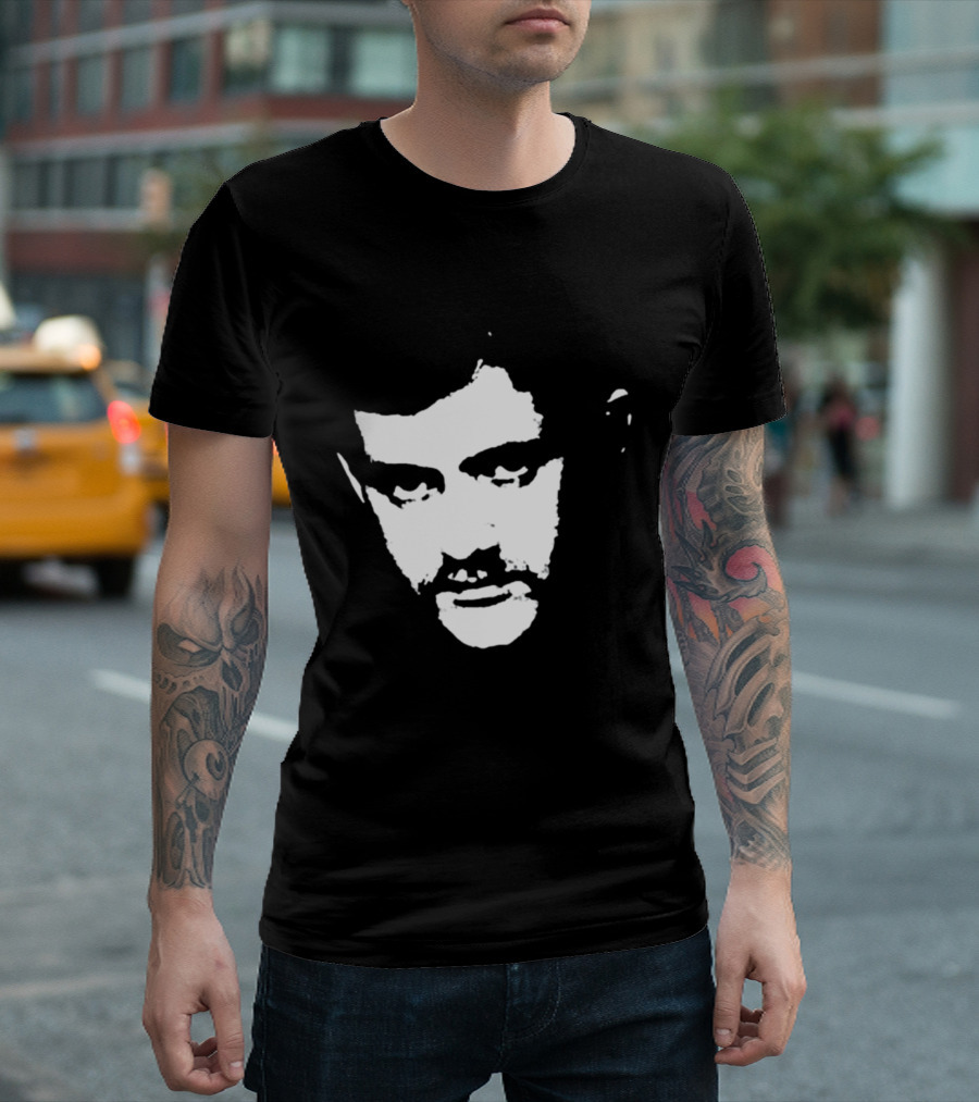 Patrick Cowley Black and White Face T-Shirt