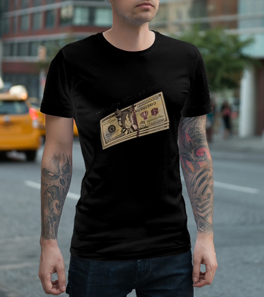 Million Dollar Girl Cartoon Stack Of Cash Capitalism Vulture Currency T-Shirt