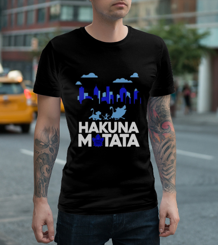Hakuna Matata Toronto Skyline with Characters Toronto Maple Leafs T-Shirt