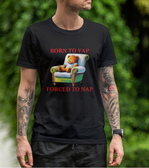Born To Yap Forced To Nap Teddy Bear Armchair Shitheadsteve T-Shirt