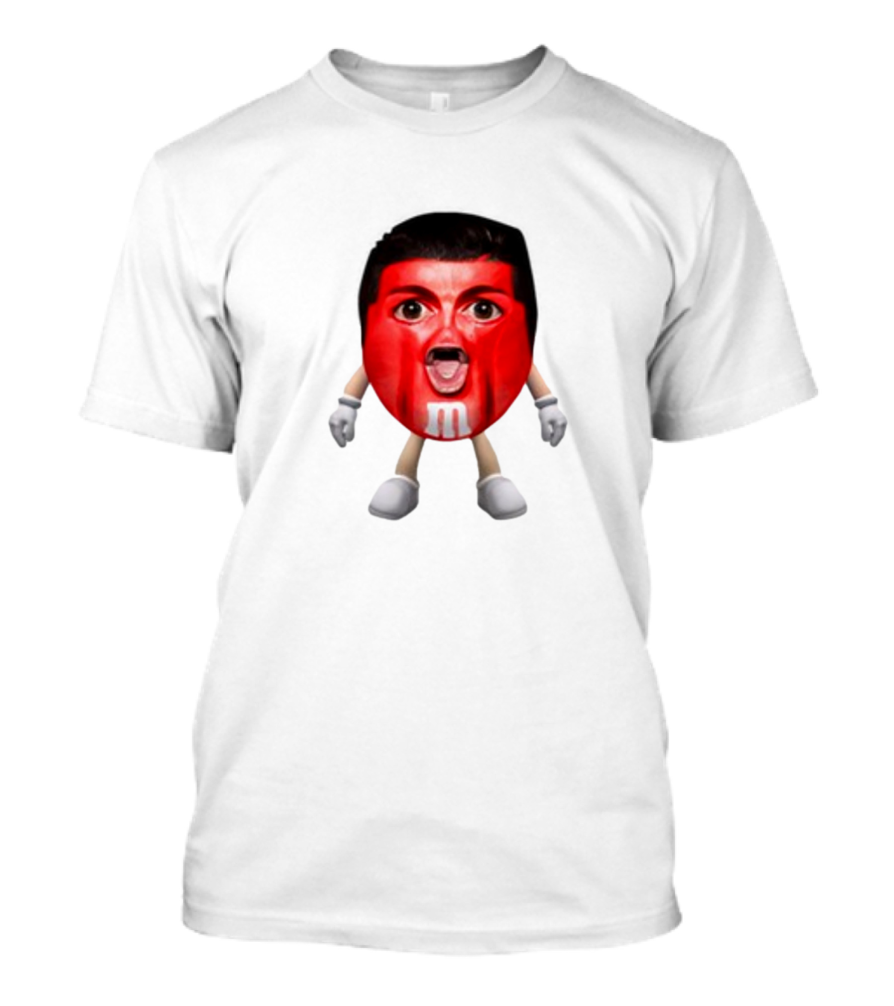 Ronaldo Red M&M Character Face Fusion T-Shirt